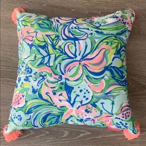 Lilly Pulitzer throw pillow with tassels